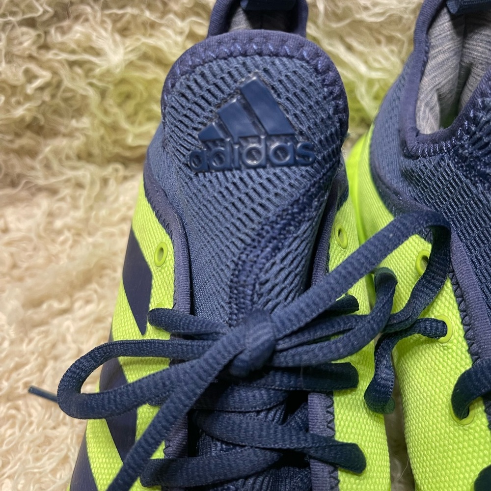 adidas Neon Yellow and Navy Athletic Running Shoes - Picture 5 of 7